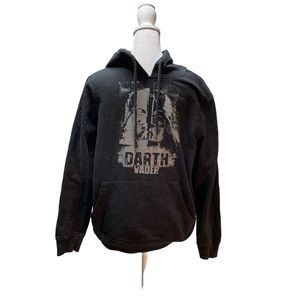 Star Wars Darth Vader Heather Black with Gray Graphic Pullover Hoodie Sweatshirt